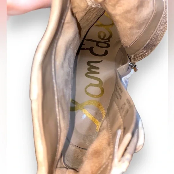 Sam Edelman Roden Women's Pointed Toe Camel Suede Ankle Slouch Booties - Picture 6 of 9